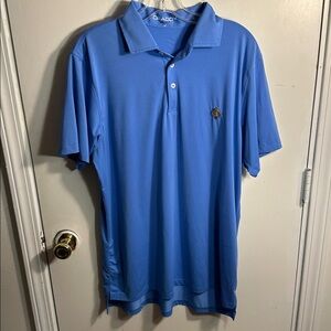 B. Draddy Sport Blue Polo Shirt Golf Crest Men’s size Medium